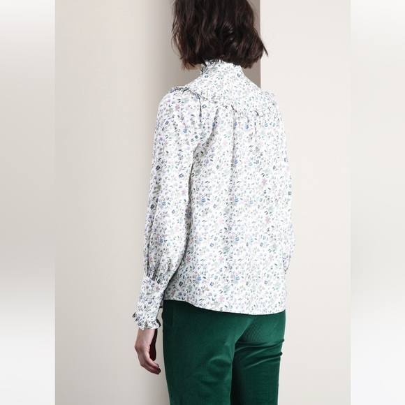 NWOT Weekend Max Mara Label-cut Sophia Ruffled Floral Shirt Size: M US4/6 Spring - Picture 4 of 15